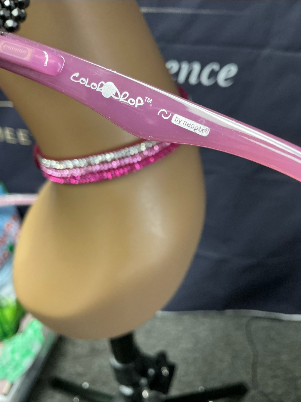 Women's Pink Gradient Square Eyeglasses - Picture 5 of 6